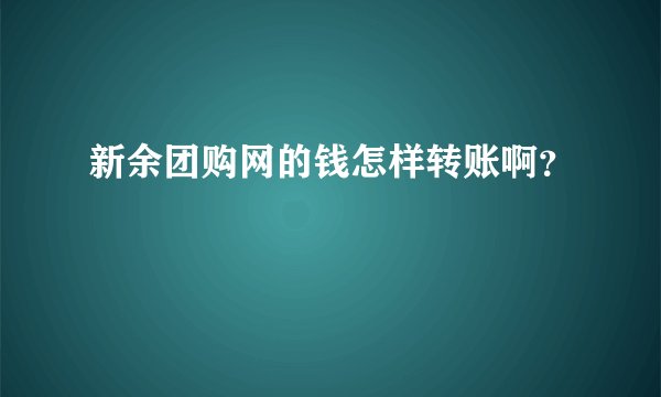 新余团购网的钱怎样转账啊？
