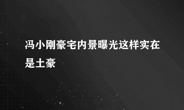 冯小刚豪宅内景曝光这样实在是土豪