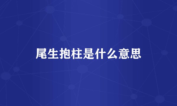 尾生抱柱是什么意思