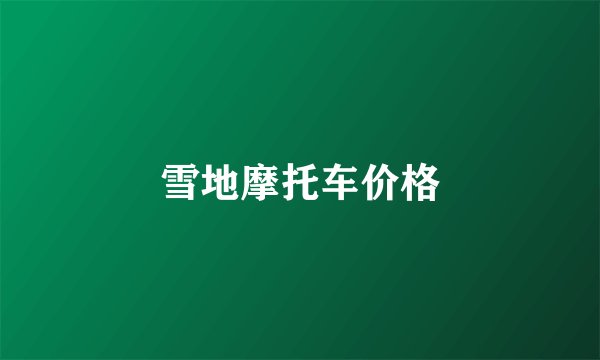 雪地摩托车价格