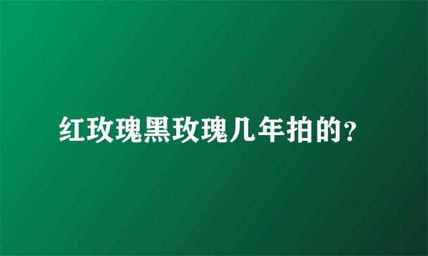 红玫瑰黑玫瑰几年拍的？