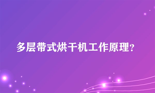 多层带式烘干机工作原理？