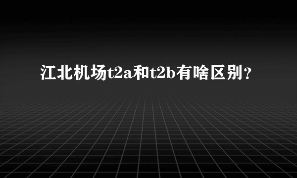 江北机场t2a和t2b有啥区别?