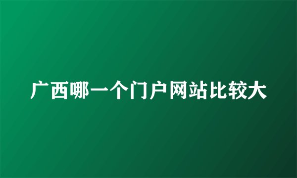 广西哪一个门户网站比较大