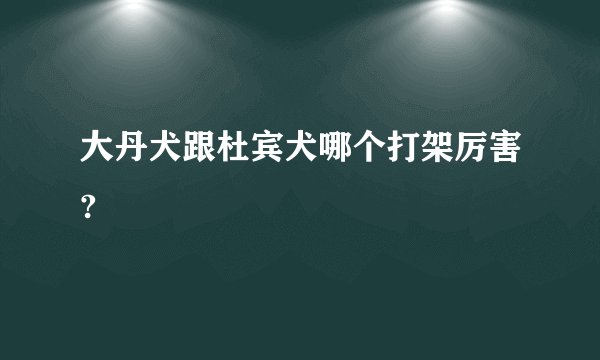 大丹犬跟杜宾犬哪个打架厉害?