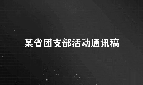 某省团支部活动通讯稿