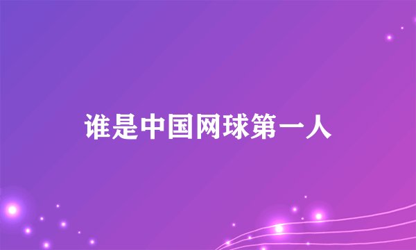谁是中国网球第一人