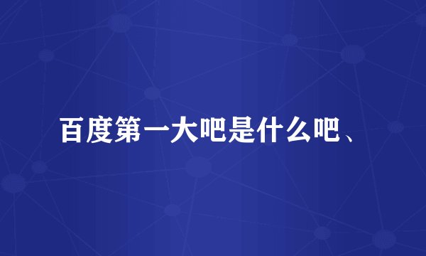 百度第一大吧是什么吧、