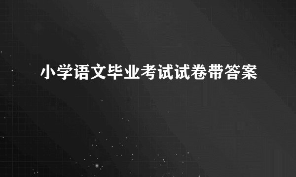 小学语文毕业考试试卷带答案