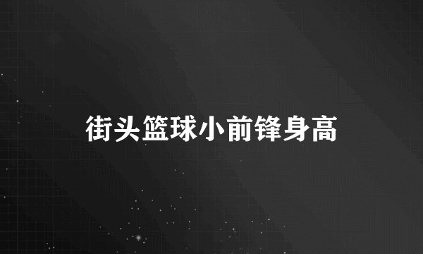 街头篮球小前锋身高