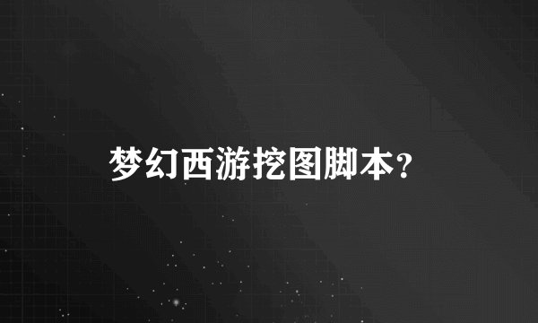 梦幻西游挖图脚本？
