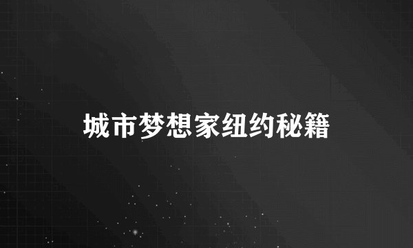 城市梦想家纽约秘籍