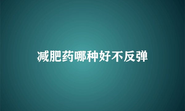 减肥药哪种好不反弹