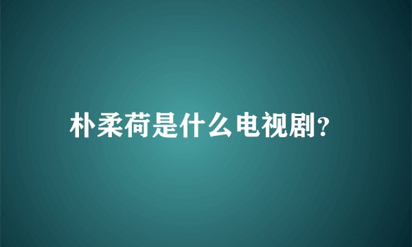 朴柔荷是什么电视剧？