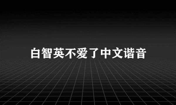 白智英不爱了中文谐音