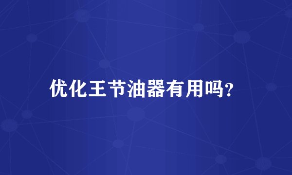 优化王节油器有用吗？