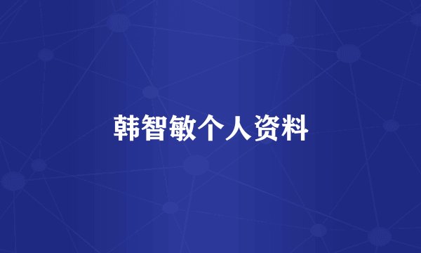 韩智敏个人资料
