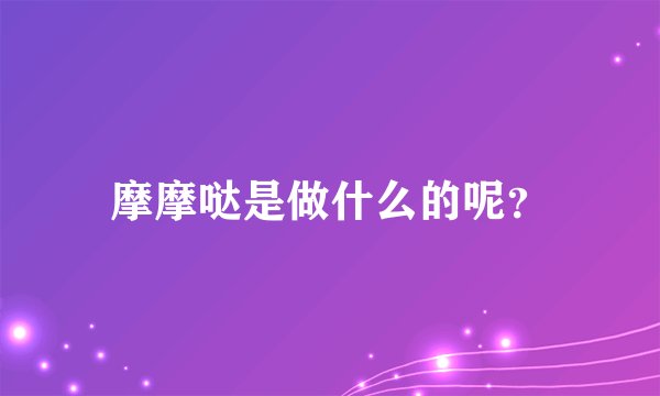 摩摩哒是做什么的呢？