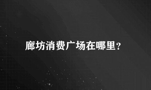 廊坊消费广场在哪里？