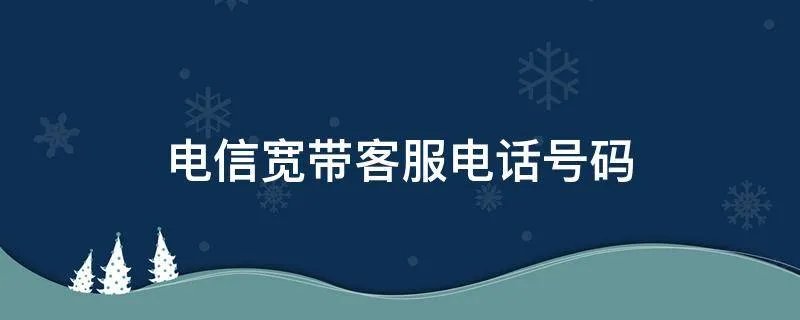 电信宽带客服电话号码