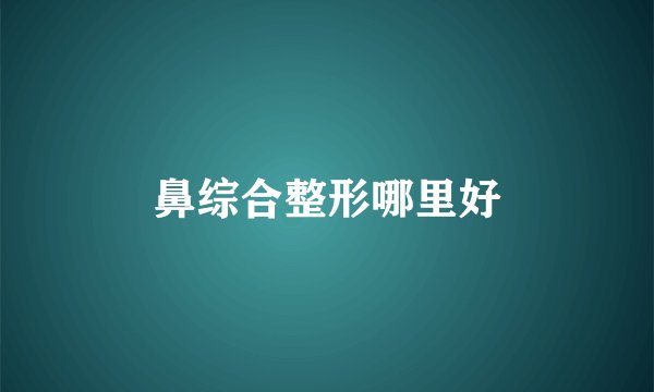 鼻综合整形哪里好