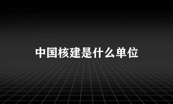 中国核建是什么单位