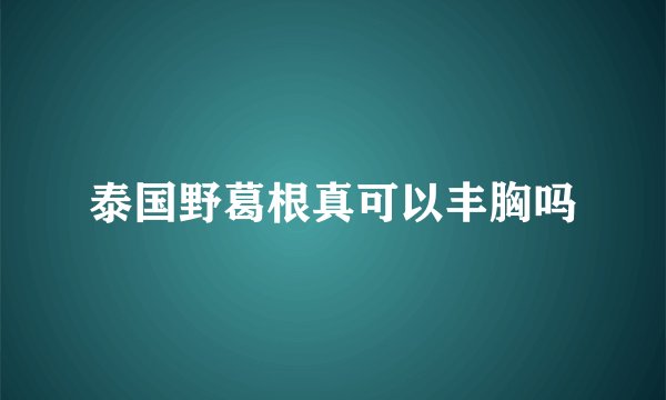 泰国野葛根真可以丰胸吗