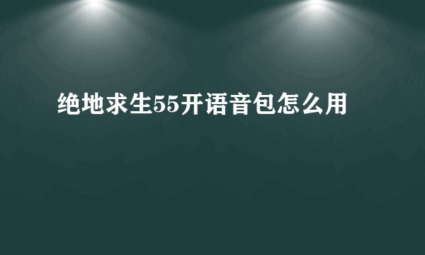 绝地求生55开语音包怎么用