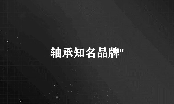 轴承知名品牌
