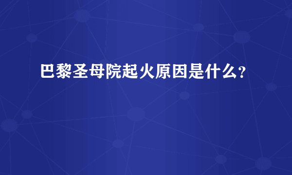 巴黎圣母院起火原因是什么？