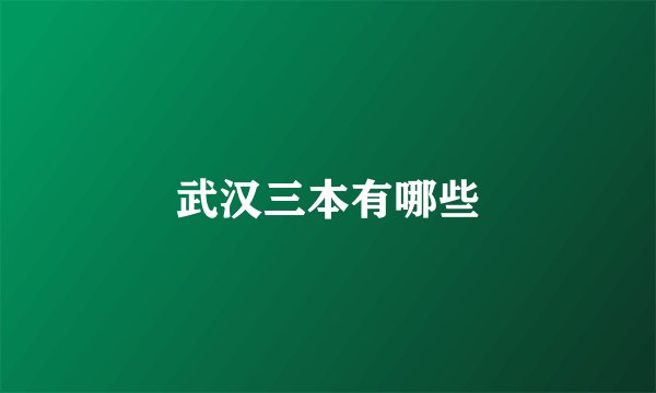 武汉三本有哪些