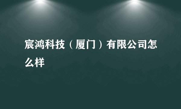 宸鸿科技（厦门）有限公司怎么样