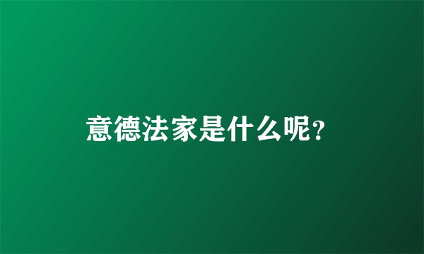 意德法家是什么呢？