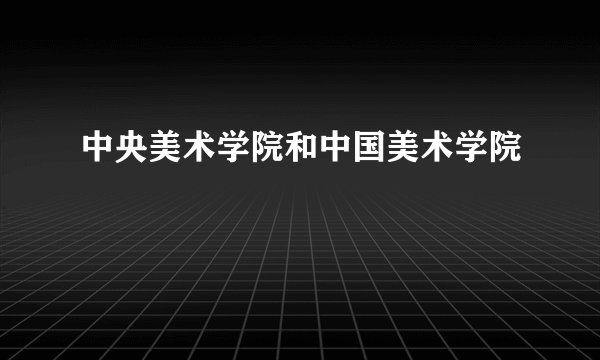 中央美术学院和中国美术学院