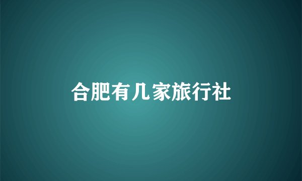 合肥有几家旅行社