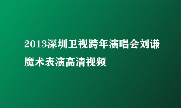 2013深圳卫视跨年演唱会刘谦魔术表演高清视频