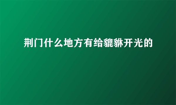 荆门什么地方有给貔貅开光的