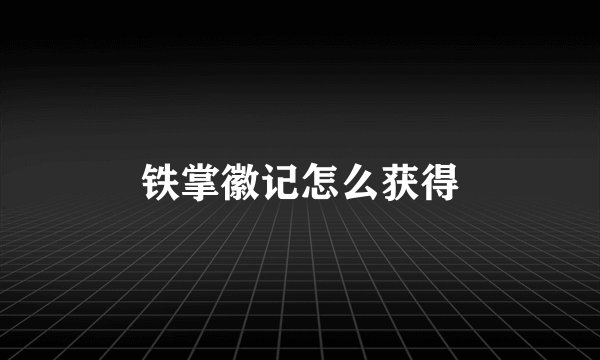 铁掌徽记怎么获得