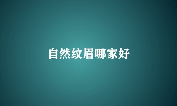 自然纹眉哪家好