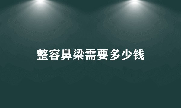 整容鼻梁需要多少钱