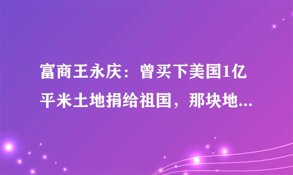 富商王永庆:曾买下美国1亿平米土地捐给祖国,那块地现在怎样了