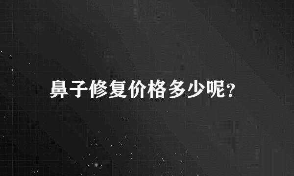 鼻子修复价格多少呢?