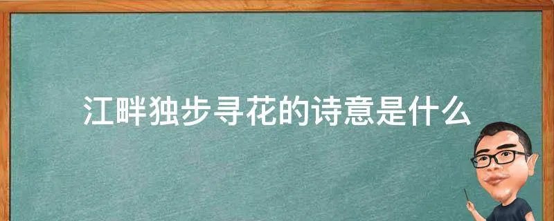 江畔独步寻花的诗意是什么