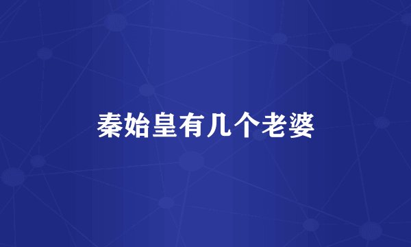 秦始皇有几个老婆