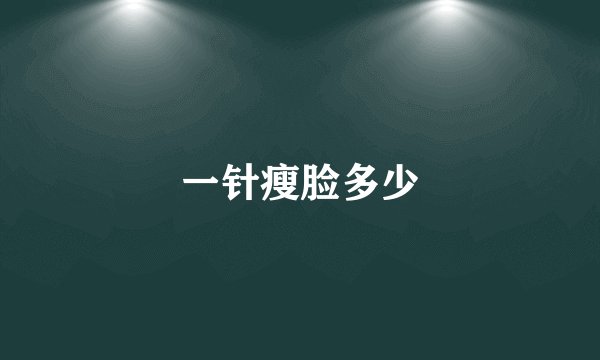 一针瘦脸多少