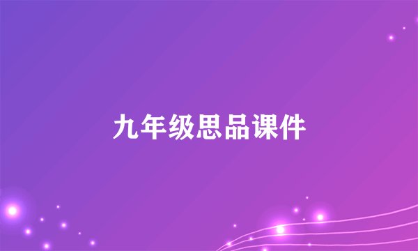 九年级思品课件