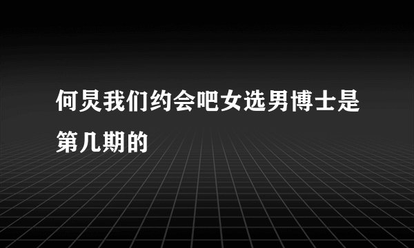 何炅我们约会吧女选男博士是第几期的