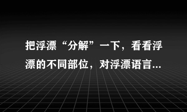 把浮漂“分解”一下，看看浮漂的不同部位，对浮漂语言有哪些影响