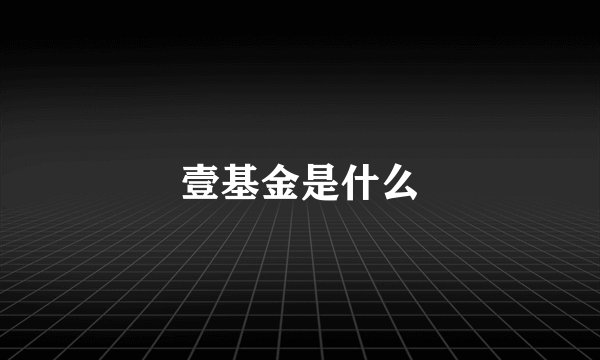 壹基金是什么