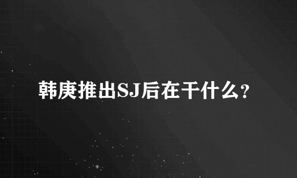 韩庚推出SJ后在干什么？